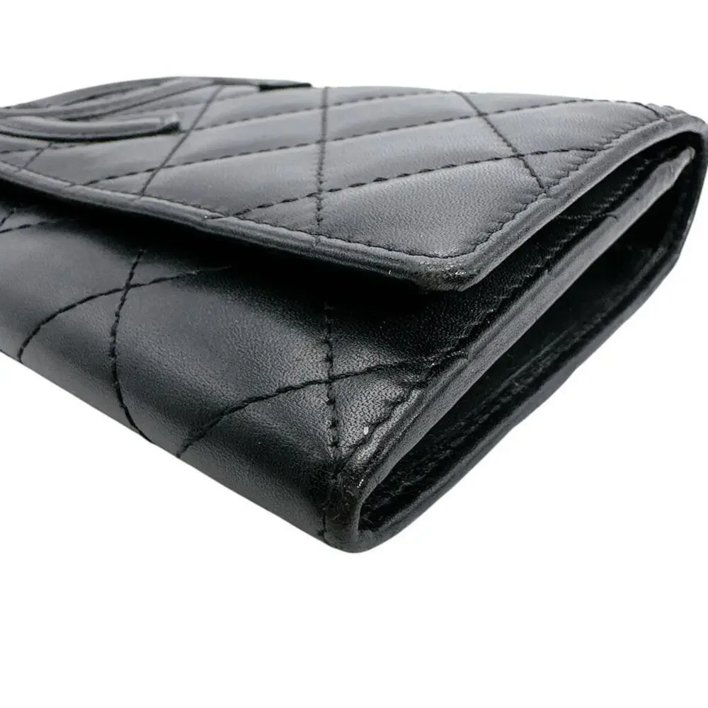 CHANEL black leather